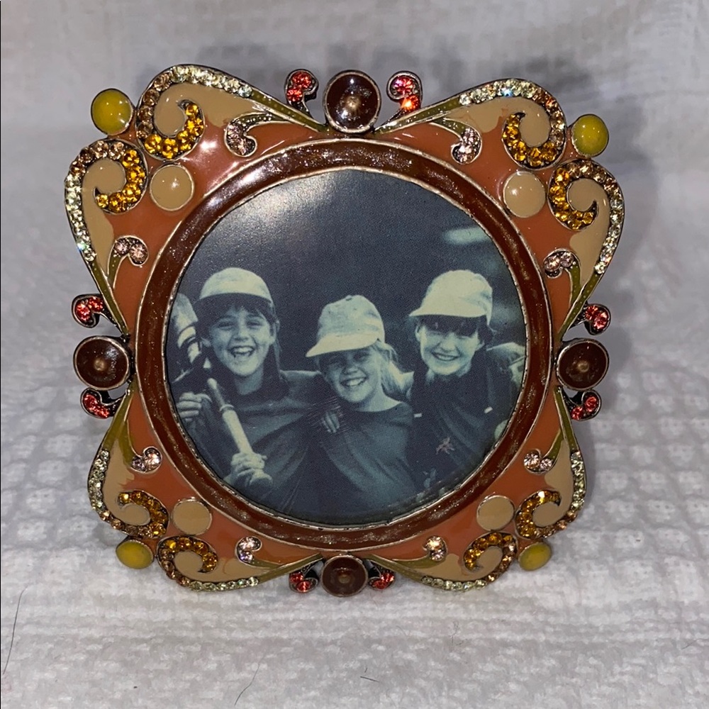 Strongwater Style Multicolor Enamel & Crystal Jeweled Small Photo Frame VGUC